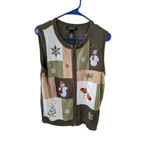 VTG Crystal-Kobe Womens Large Not So Ugly Christmas Sweater Vest